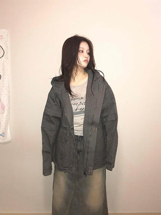 Padded Quilted Boxy Fit Midi Field Jacket