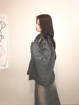Padded Quilted Boxy Fit Midi Field Jacket