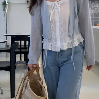Cello Straight Semi-Wide Denim Pants