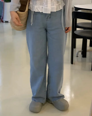 Cello Straight Semi-Wide Denim Pants