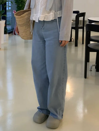 Cello Straight Semi-Wide Denim Pants