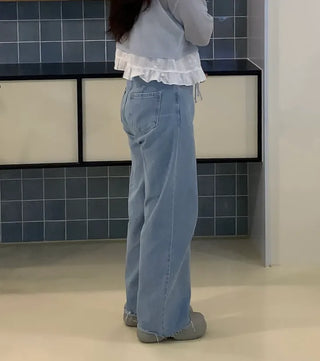 Cello Straight Semi-Wide Denim Pants