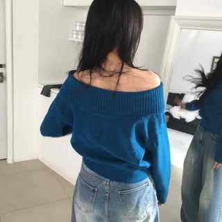 Slim Off-Shoulder Ribbed Knit
