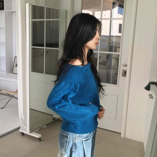 Slim Off-Shoulder Ribbed Knit