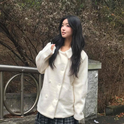 French Angora Knit Cardigan Coat