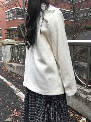 French Angora Knit Cardigan Coat