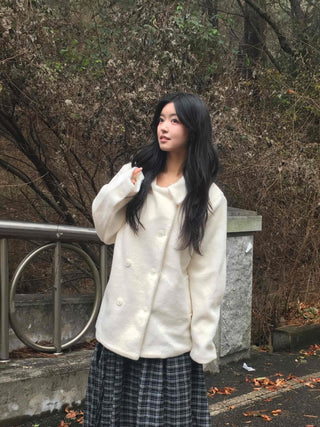 French Angora Knit Cardigan Coat