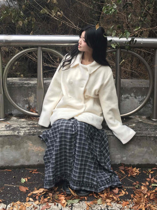 French Angora Knit Cardigan Coat