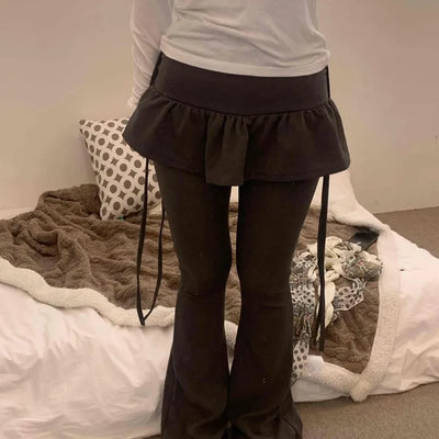 Frill Skirt Layered Flare Leggings