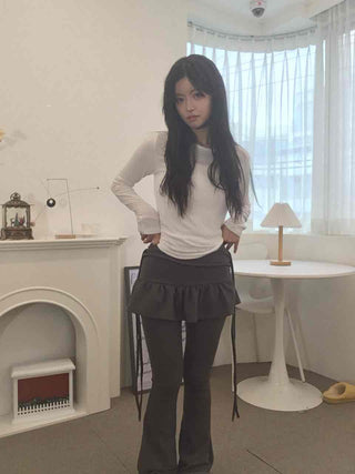 Frill Skirt Layered Flare Leggings