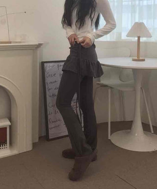 Frill Skirt Layered Flare Leggings