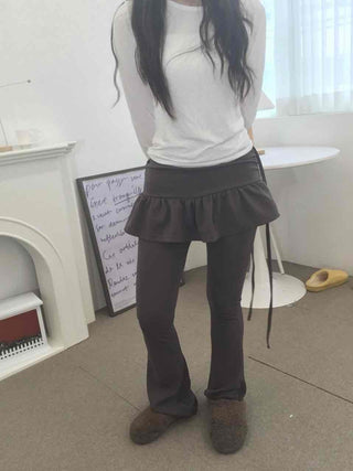 Frill Skirt Layered Flare Leggings