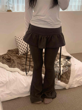 Frill Skirt Layered Flare Leggings