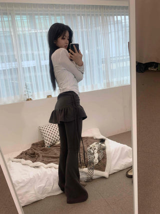 Frill Skirt Layered Flare Leggings