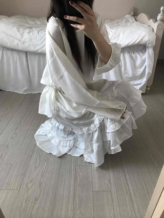 Puff Sleeve Waist String Point Peplum Blouse