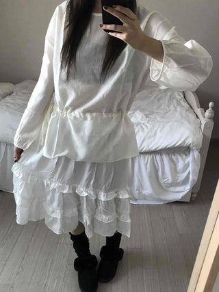 Sweet Frill Ruffle Layered A-Line Skirt