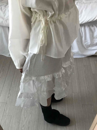 Sweet Frill Ruffle Layered A-Line Skirt