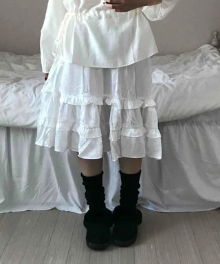 Sweet Frill Ruffle Layered A-Line Skirt