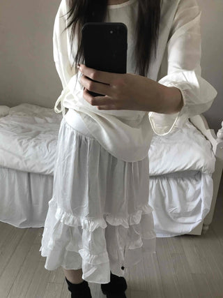 Sweet Frill Ruffle Layered A-Line Skirt