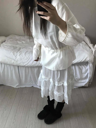 Sweet Frill Ruffle Layered A-Line Skirt