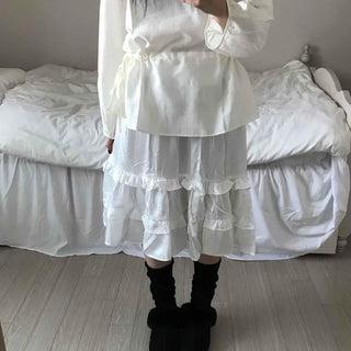 Sweet Frill Ruffle Layered A-Line Skirt