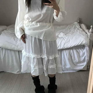 Sweet Frill Ruffle Layered A-Line Skirt