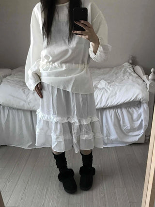 Sweet Frill Ruffle Layered A-Line Skirt