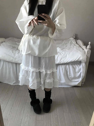 Sweet Frill Ruffle Layered A-Line Skirt