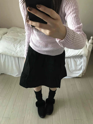 Simple Daily Flare Elastic Midi Skirt