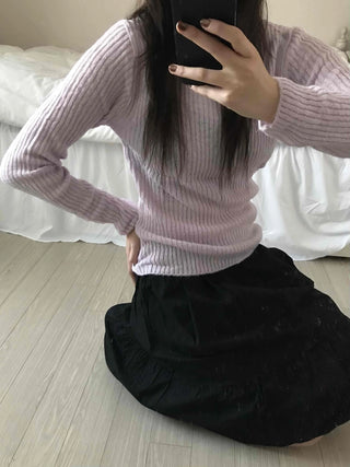 Simple Daily Flare Elastic Midi Skirt