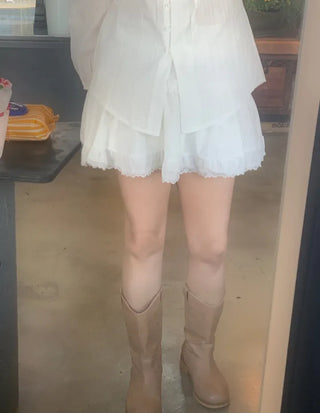 Bael Lace Frill Mini Skirt