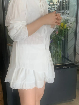 Bael Lace Frill Mini Skirt