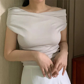 Dani Drape Off-shoulder Short Sleeve Tee