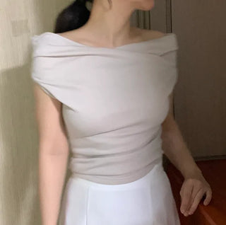 Dani Drape Off-shoulder Short Sleeve Tee