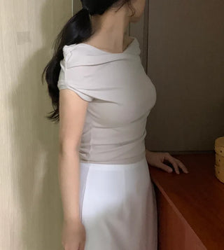 Dani Drape Off-shoulder Short Sleeve Tee