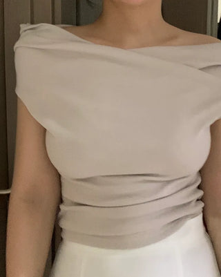 Dani Drape Off-shoulder Short Sleeve Tee