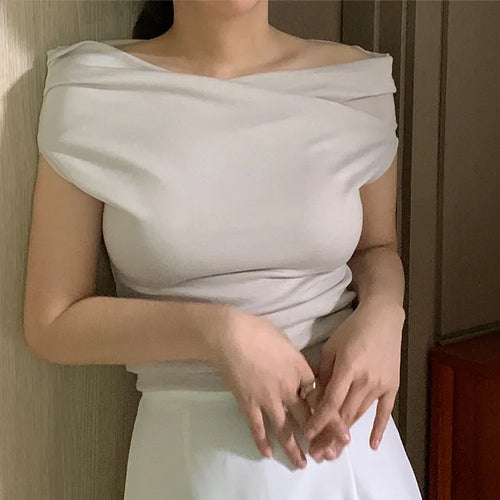 Dani Drape Off-shoulder Short Sleeve Tee