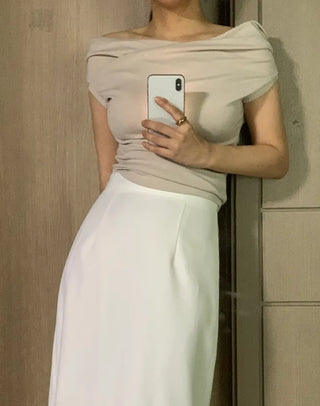 Dani Drape Off-shoulder Short Sleeve Tee