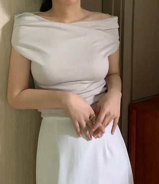 Dani Drape Off-shoulder Short Sleeve Tee