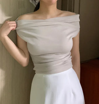 Dani Drape Off-shoulder Short Sleeve Tee