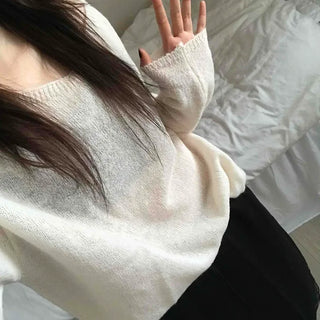 Airy Boat Neck Loose Fit See-through Knit