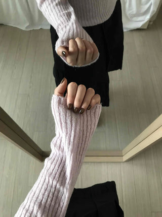 Round Neck Mohair Ribbed Slim Knit