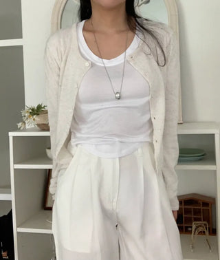 Lea Round Semi-Crop Cardigan