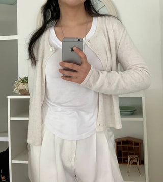 Lea Round Semi-Crop Cardigan