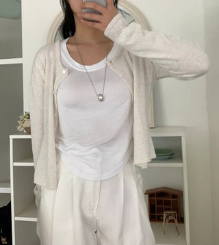 Lea Round Semi-Crop Cardigan