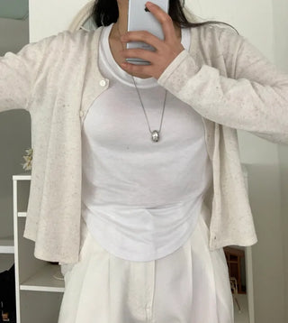 Lea Round Semi-Crop Cardigan