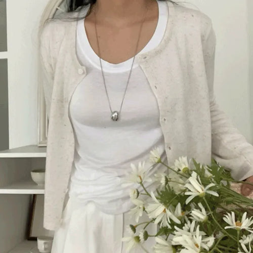 Lea Round Semi-Crop Cardigan