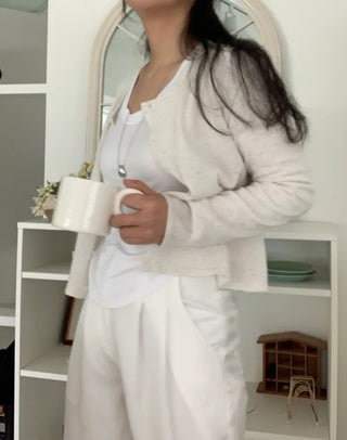 Lea Round Semi-Crop Cardigan