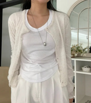 Lea Round Semi-Crop Cardigan