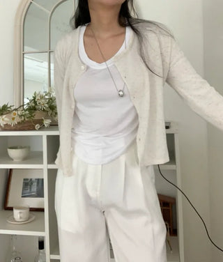 Lea Round Semi-Crop Cardigan